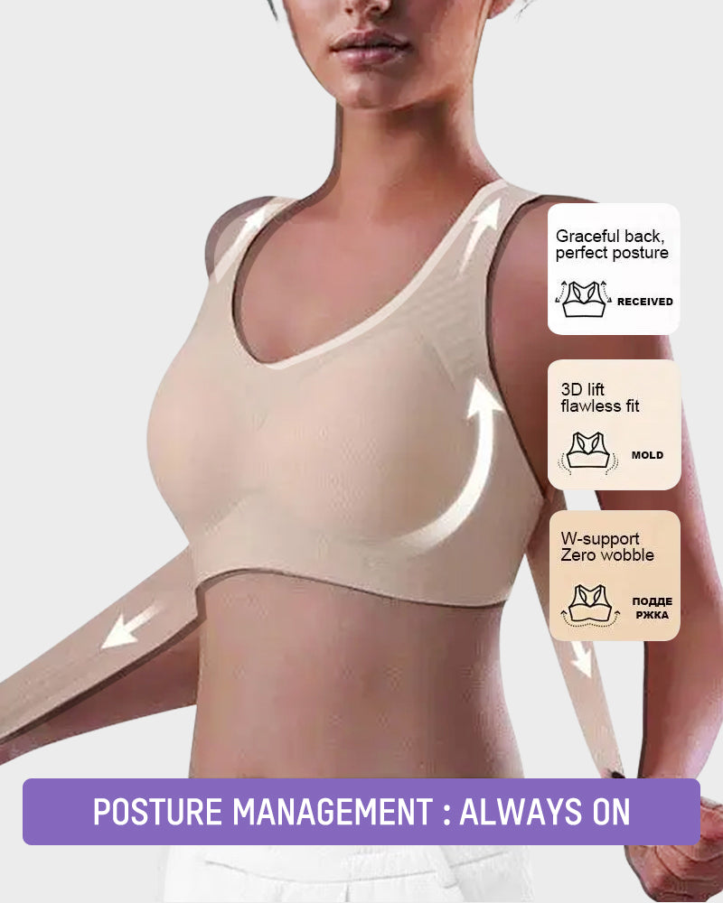 Wireless Front Closure Cross-Back Posture Bra for Superior Comfort and Support