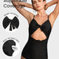 Elegant Front Tie Built-In Shapewear Sculpting One-Piece Swimsuit for Women