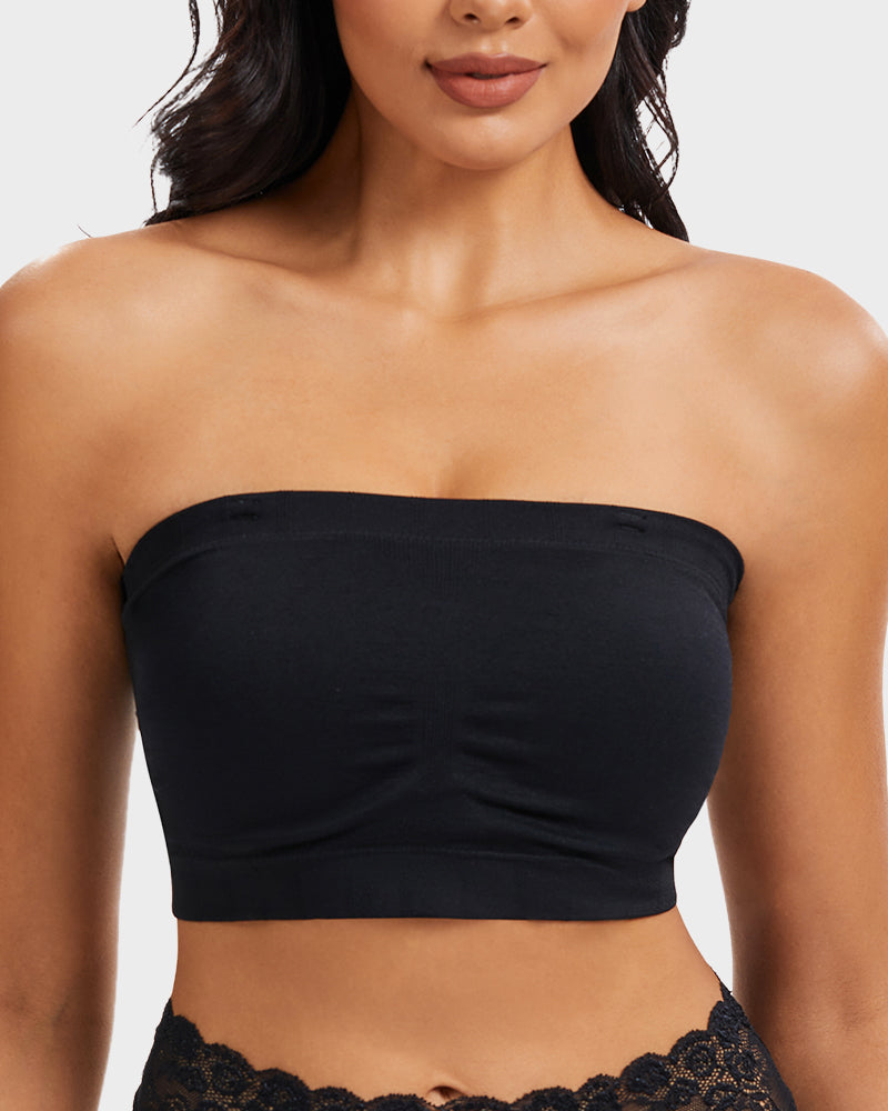 SheCurve Full-Coverage Seamless Bandeau Bra: Invisible, Wireless Comfort, Strapless Support