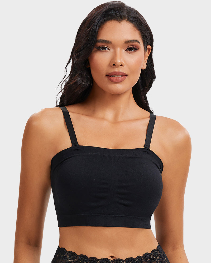 SheCurve Full-Coverage Seamless Bandeau Bra: Invisible, Wireless Comfort, Strapless Support