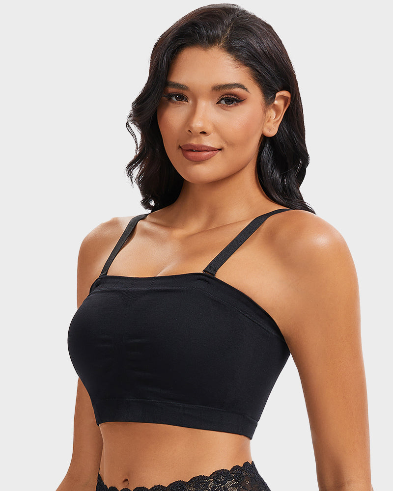 SheCurve Full-Coverage Seamless Bandeau Bra: Invisible, Wireless Comfort, Strapless Support