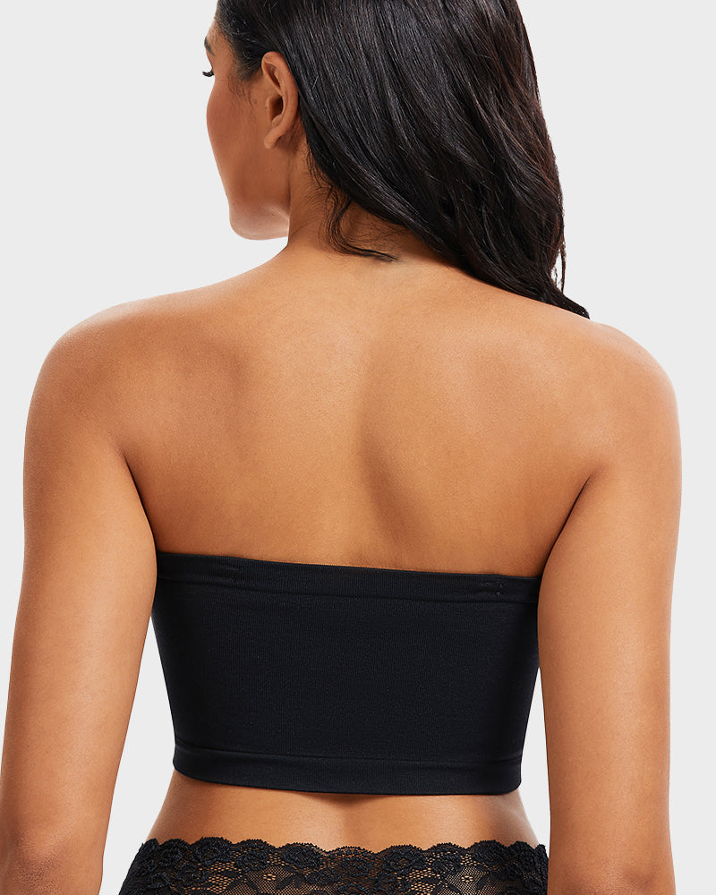 SheCurve Full-Coverage Seamless Bandeau Bra: Invisible, Wireless Comfort, Strapless Support