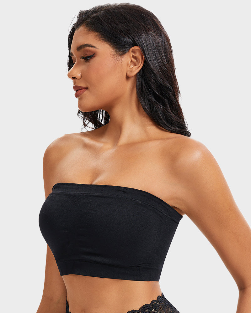 SheCurve Full-Coverage Seamless Bandeau Bra: Invisible, Wireless Comfort, Strapless Support