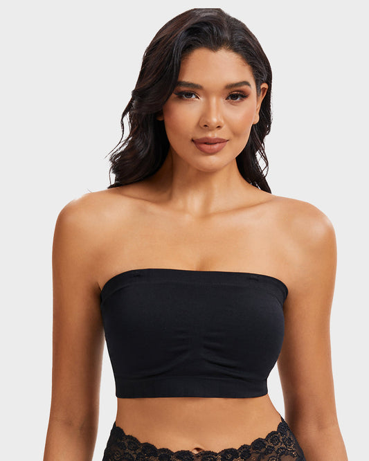SheCurve Full-Coverage Seamless Bandeau Bra: Invisible, Wireless Comfort, Strapless Support
