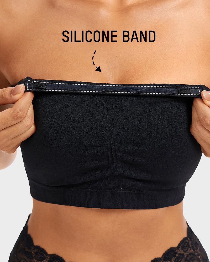 SheCurve Full-Coverage Seamless Bandeau Bra: Invisible, Wireless Comfort, Strapless Support