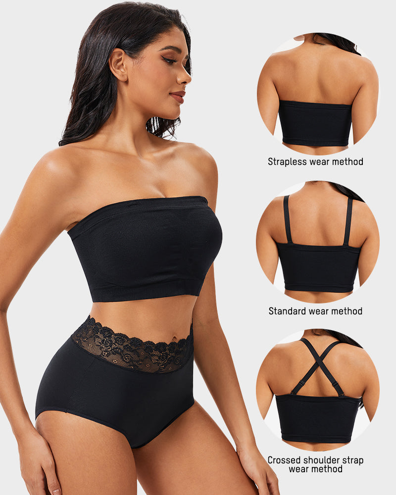 SheCurve Full-Coverage Seamless Bandeau Bra: Invisible, Wireless Comfort, Strapless Support