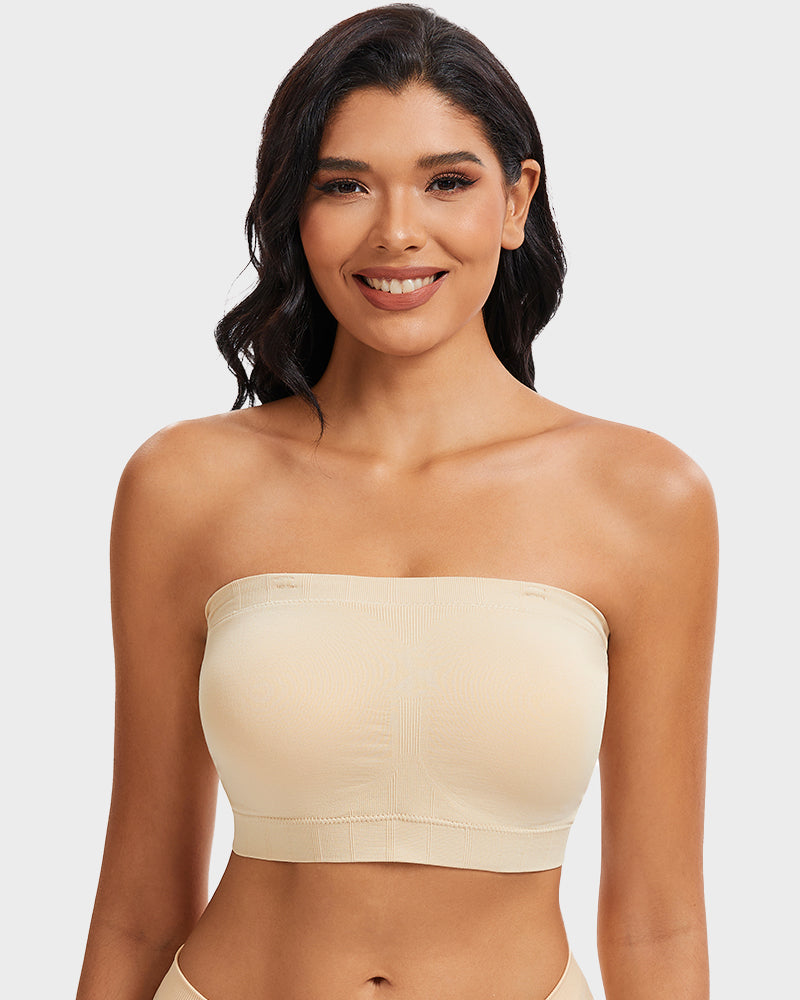 SheCurve Full-Coverage Seamless Bandeau Bra: Invisible, Wireless Comfort, Strapless Support