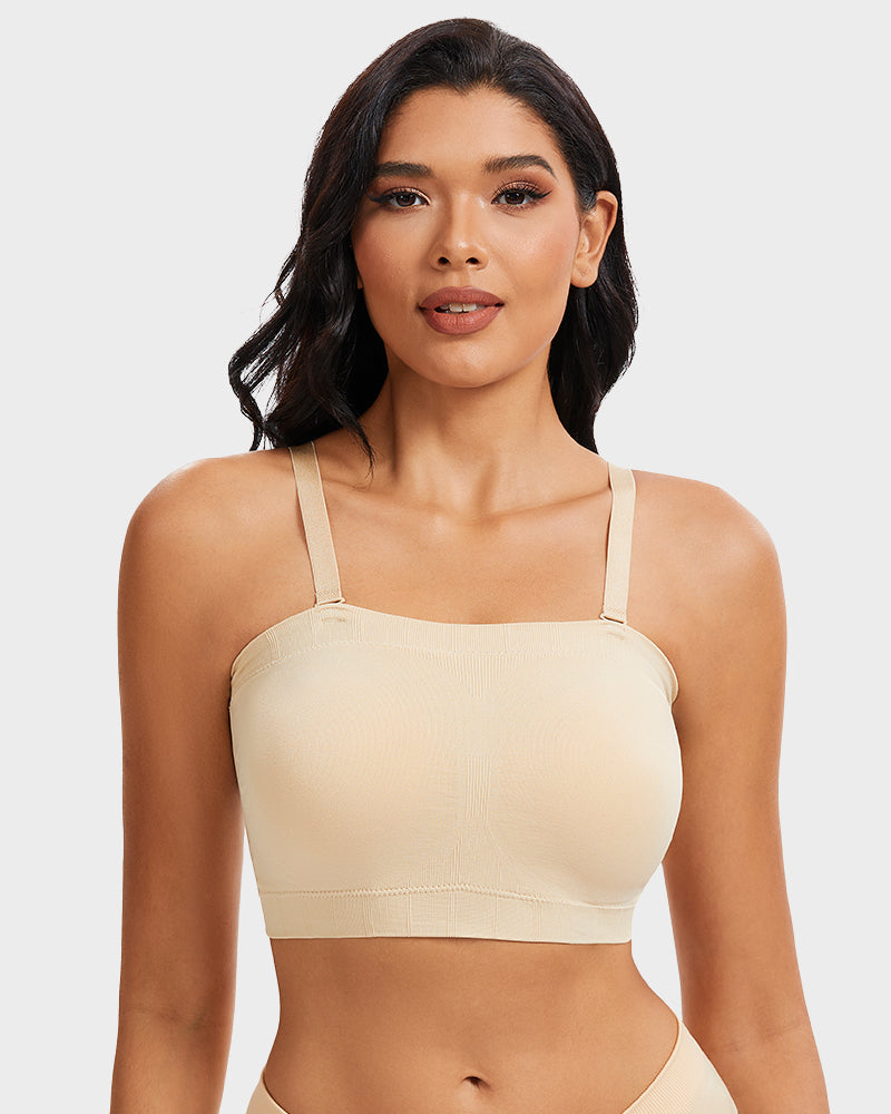 SheCurve Full-Coverage Seamless Bandeau Bra: Invisible, Wireless Comfort, Strapless Support