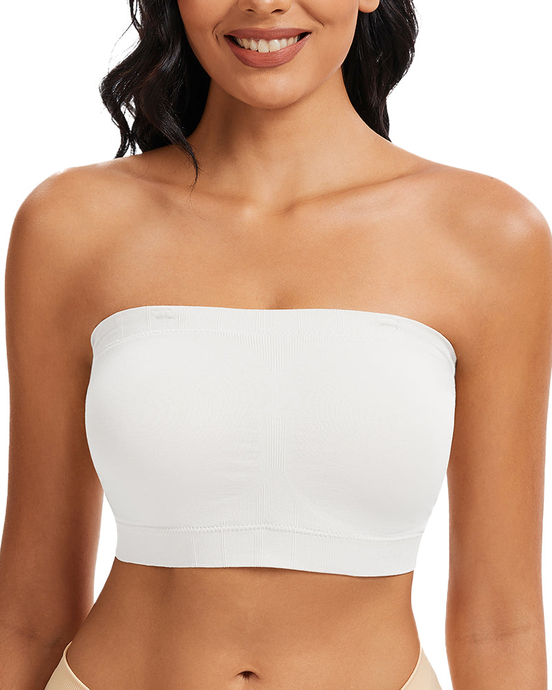 SheCurve Full-Coverage Seamless Bandeau Bra: Invisible, Wireless Comfort, Strapless Support