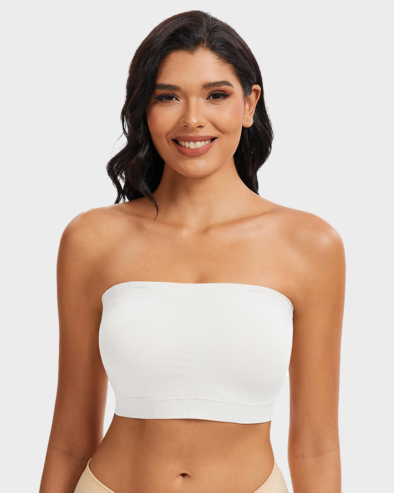 SheCurve Full-Coverage Seamless Bandeau Bra: Invisible, Wireless Comfort, Strapless Support