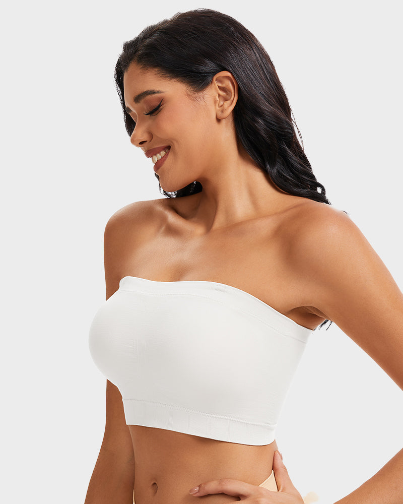 SheCurve Full-Coverage Seamless Bandeau Bra: Invisible, Wireless Comfort, Strapless Support