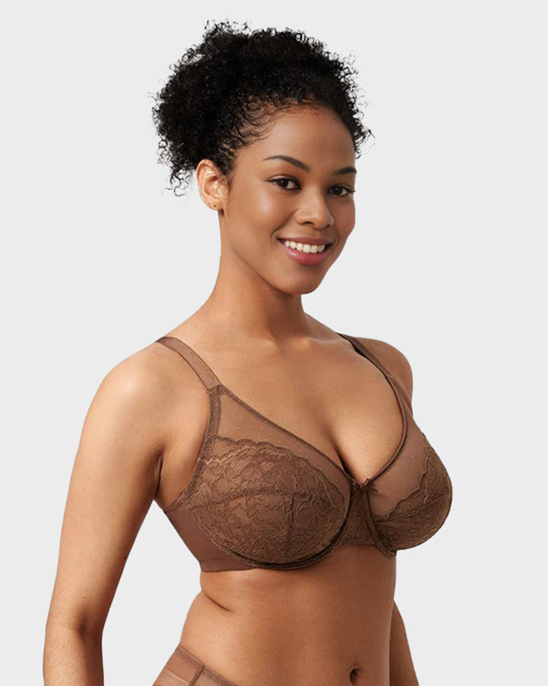 Elegant Full Coverage Lace Minimizer Bra for Comfortable Everyday Support