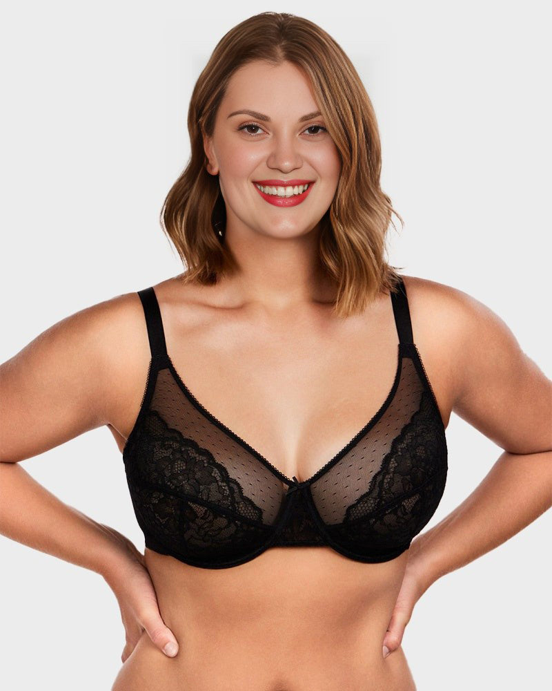 Elegant Full Coverage Lace Minimizer Bra for Comfortable Everyday Support