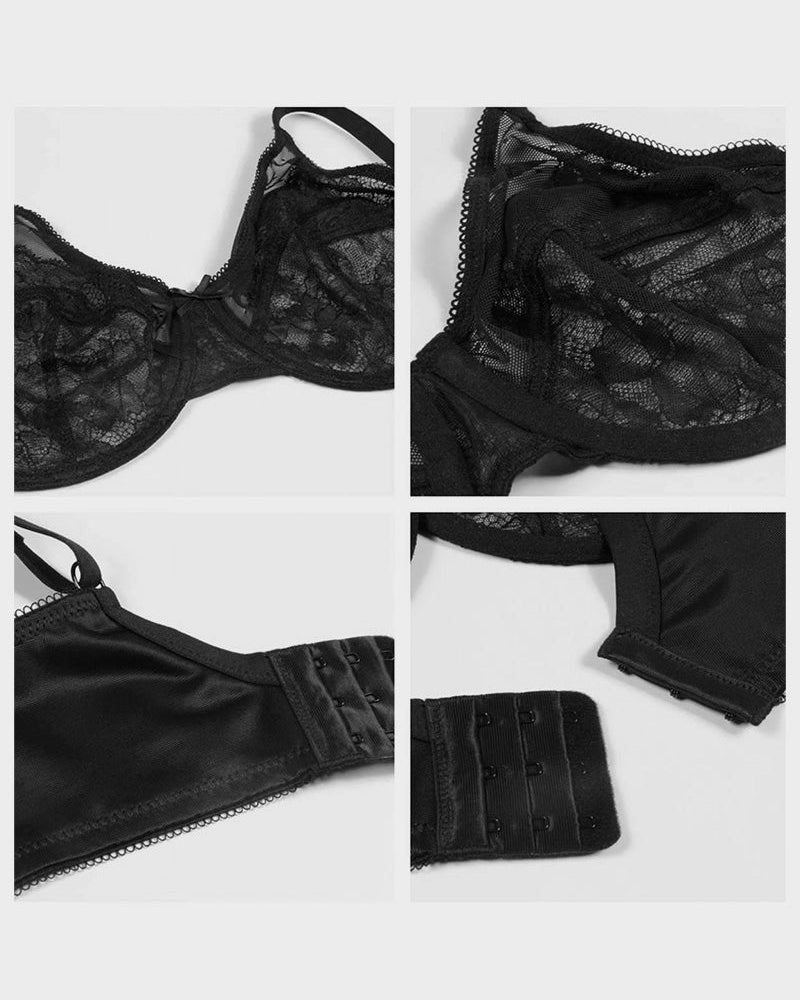 Shecurve Women's Elegant Full Coverage Lace Minimizer Bra with Underwire Support