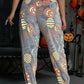 Glow-in-the-Dark Flannel Pajama Pants: Spooky Halloween Ghost & Pumpkin Print