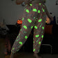 Glow-in-the-Dark Flannel Pajama Pants: Spooky Halloween Ghost & Pumpkin Print