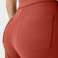 Stylish High-Waist Button Front Straight-Leg Pants - Comfortable Stretch Fabric Trousers