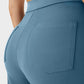 Stylish High-Waist Button Front Straight-Leg Pants - Comfortable Stretch Fabric Trousers