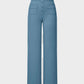 Stylish High-Waist Button Front Straight-Leg Pants - Comfortable Stretch Fabric Trousers