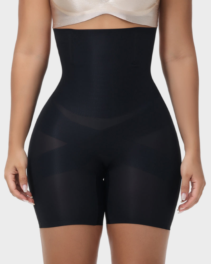 Ultimate High-Waist Cross Compression Shaping Shorts: Sculpt, Lift, and Smooth
