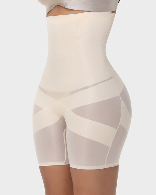 Ultimate High-Waist Cross Compression Shaping Shorts: Sculpt, Lift, and Smooth