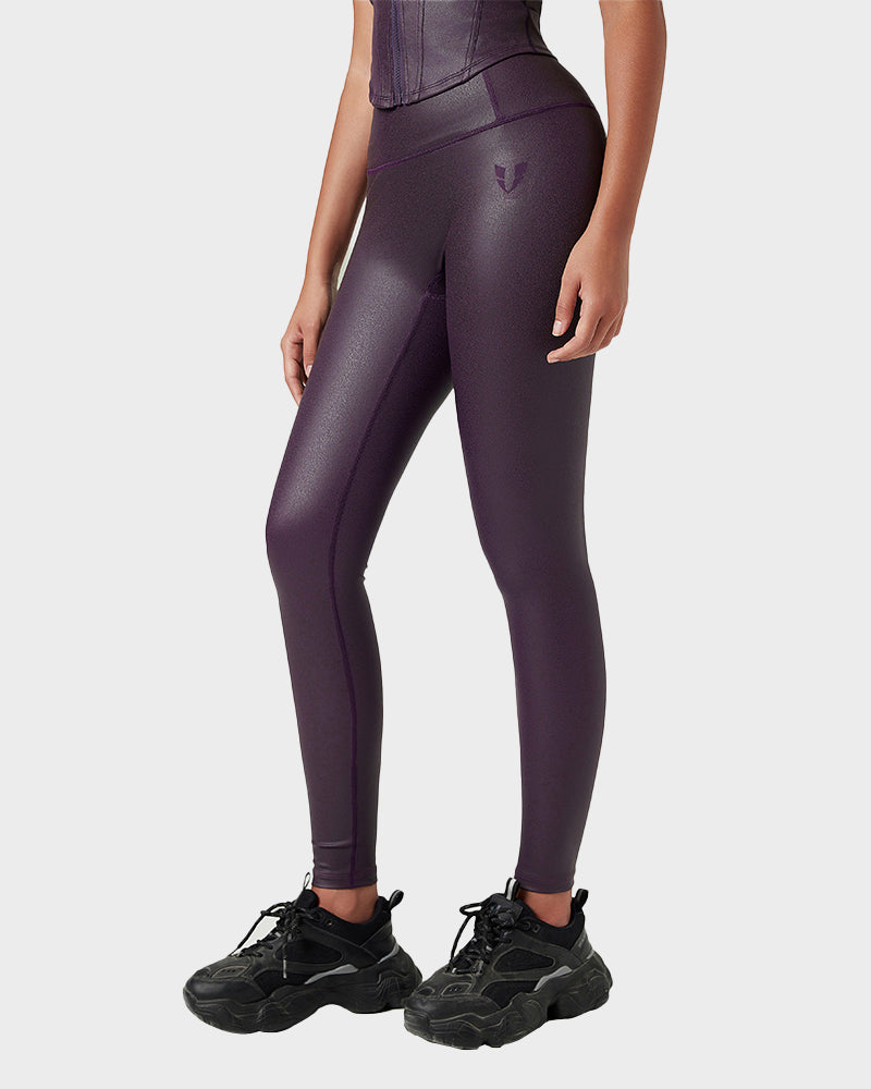 High-Waist Faux Leather Cargo Leggings: Sculpting, Squat-Proof, Breathable, with Pockets
