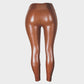 Stylish High-Waist Faux Leather Leggings: Matte, Glossy, Fleece-Lined, Tummy Control