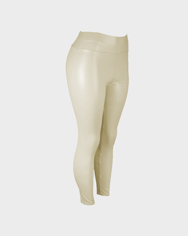 Stylish High-Waist Faux Leather Leggings: Matte, Glossy, Fleece-Lined, Tummy Control