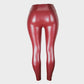 Stylish High-Waist Faux Leather Leggings: Matte, Glossy, Fleece-Lined, Tummy Control