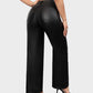 Chic High-Waist Faux Leather Straight-Leg Pants with Pockets for Women
