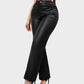 Chic High-Waist Faux Leather Straight-Leg Pants with Pockets for Women