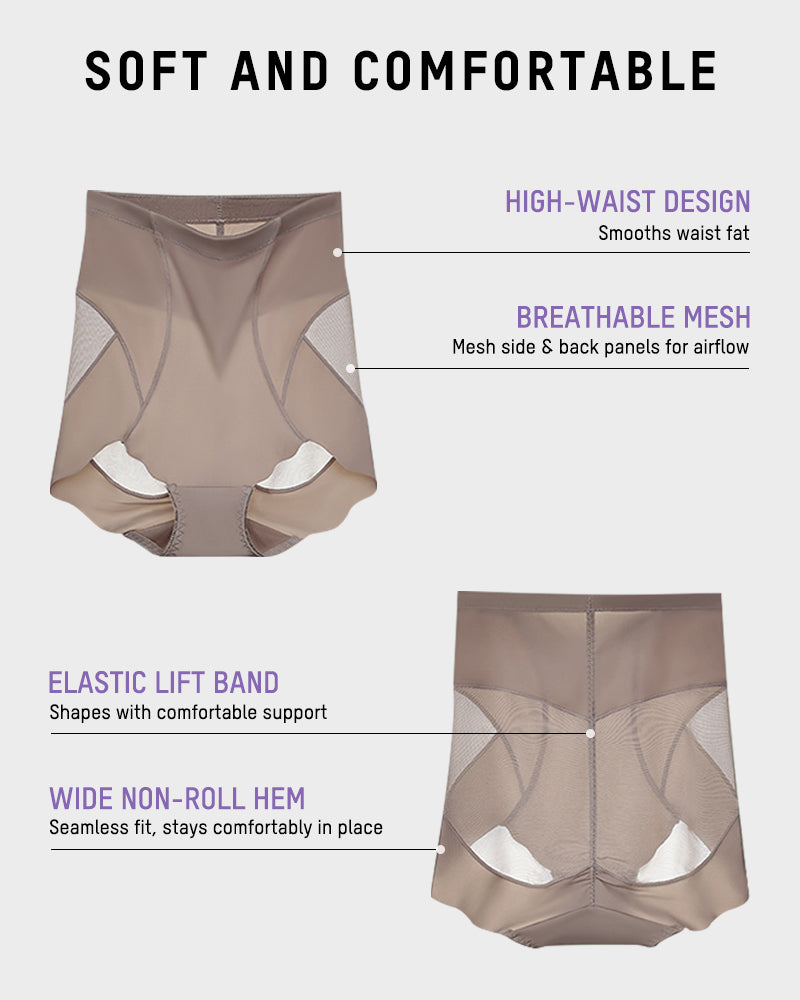 Invisible Mesh High-Waist Shaping Panties 3-Pack: Strong Tummy Control & Lift