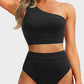 High-Waist One-Shoulder Tummy Control Bikini Set