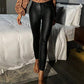 Chic High-Waist PU Leather Skinny Pants for Women - Figure-Sculpting Style