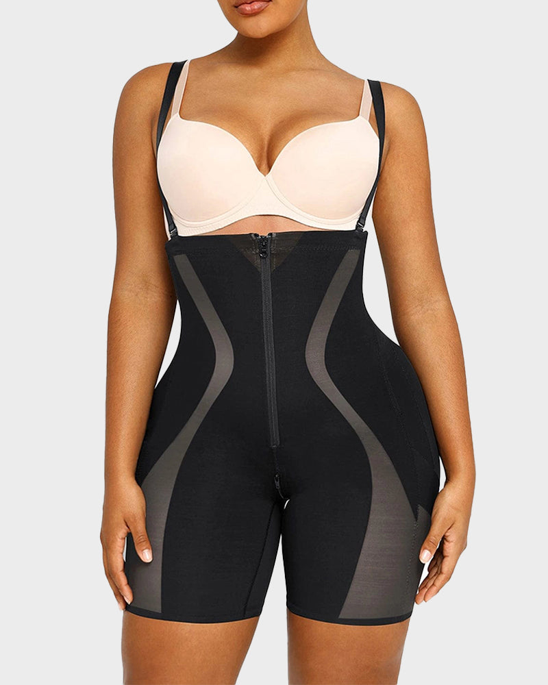 High-Waist Tummy Control Body Sculpting Shaper with Zipper Support