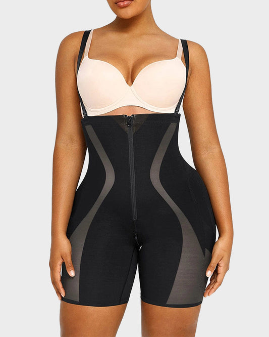 High-Waist Tummy Control Body Sculpting Shaper with Zipper Support