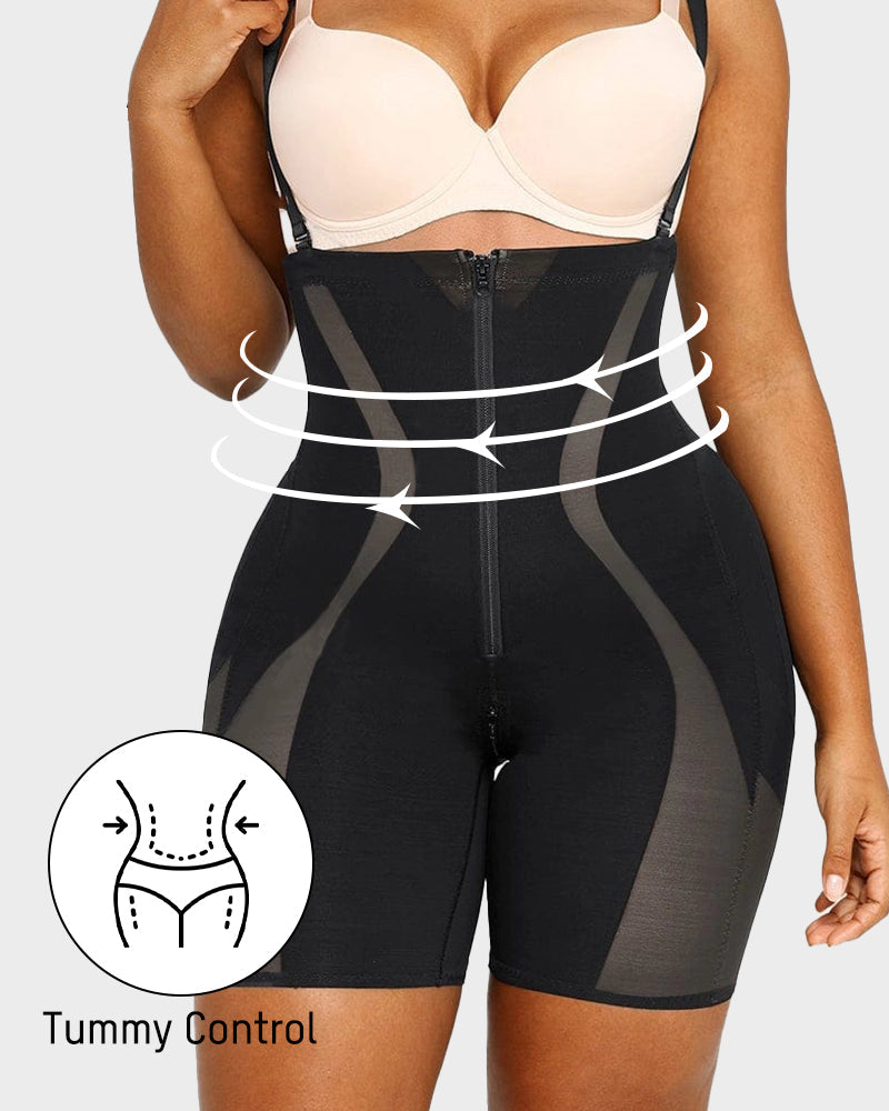 High-Waist Tummy Control Body Sculpting Shaper with Zipper Support
