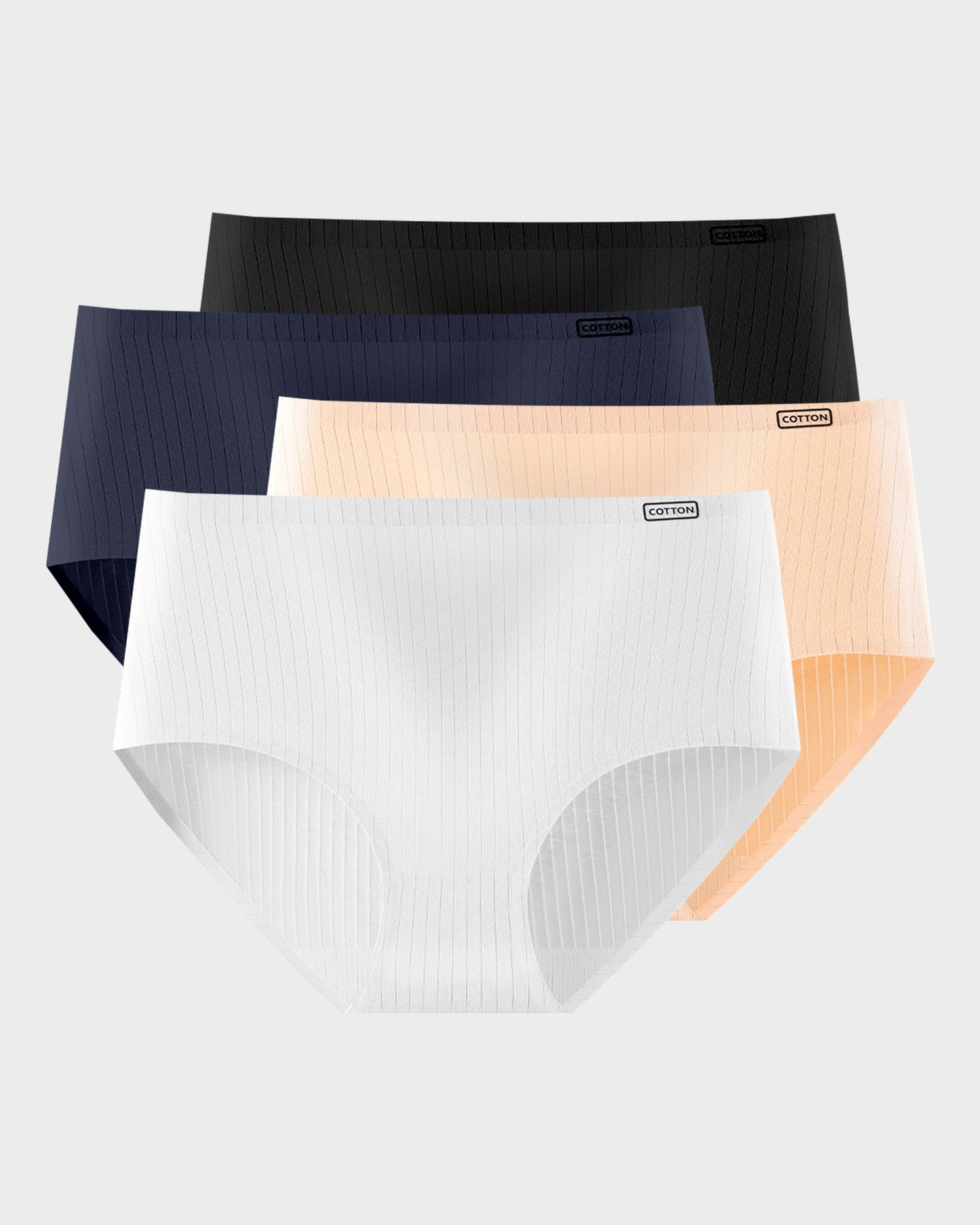 Luxurious High-Waisted Cotton Seamless Lifting Briefs 4-Pack for Ultimate Comfort