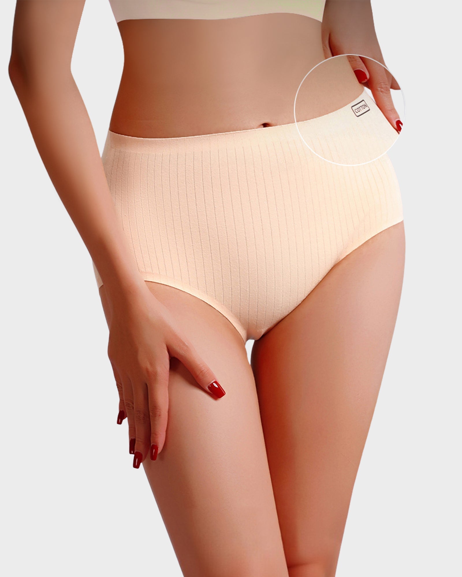 Luxurious High-Waisted Cotton Seamless Lifting Briefs 4-Pack for Ultimate Comfort
