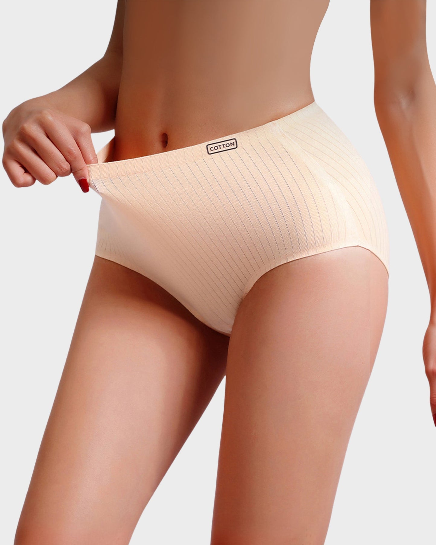 Luxurious High-Waisted Cotton Seamless Lifting Briefs 4-Pack for Ultimate Comfort