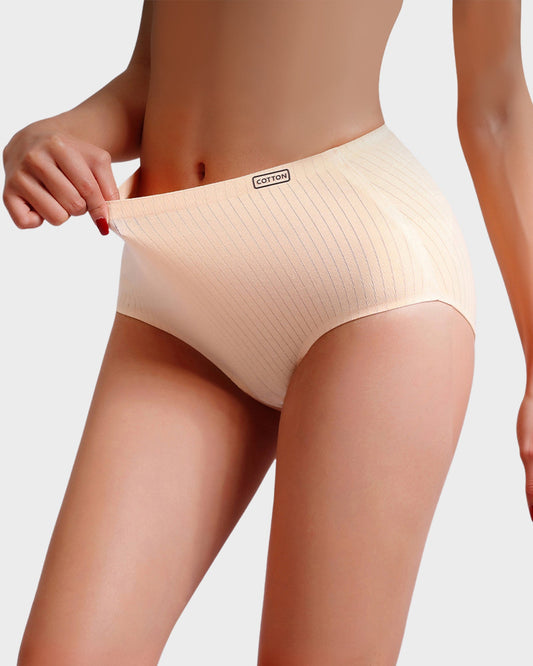 Luxurious High-Waisted Cotton Seamless Lifting Briefs 4-Pack for Ultimate Comfort