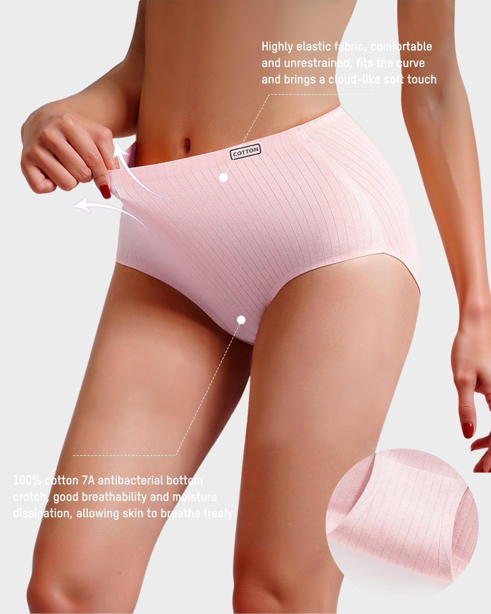 Luxurious High-Waisted Cotton Seamless Lifting Briefs 4-Pack for Ultimate Comfort