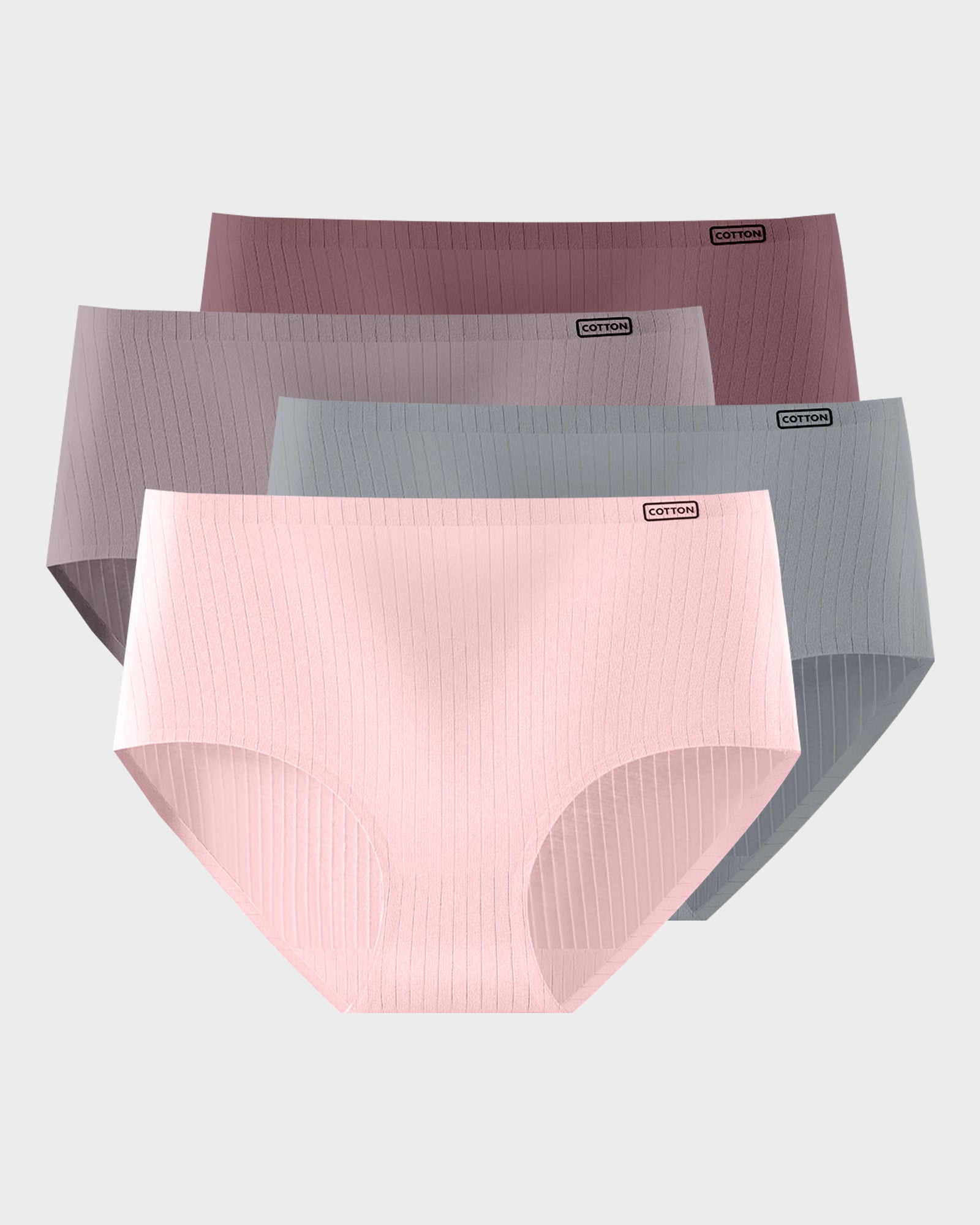 Luxurious High-Waisted Cotton Seamless Lifting Briefs 4-Pack for Ultimate Comfort