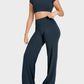 Ultra-Flattering High-Waisted Wide-Leg Yoga Lounge Pants with Tummy Control