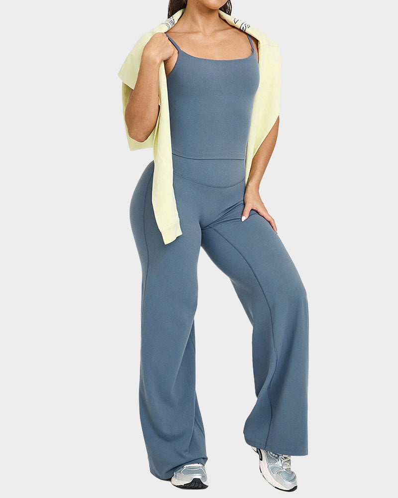 Ultra-Flattering High-Waisted Wide-Leg Yoga Lounge Pants with Tummy Control