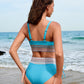 Chic High Waisted Tummy Control Color Block Bikini Set for Women