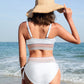 Chic High Waisted Tummy Control Color Block Bikini Set for Women
