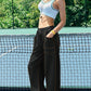 Y2K Hip Hop Patchwork Baggy Wide Leg Cargo Pants with Pockets