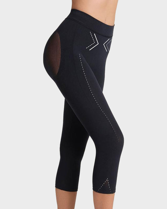 Invisible High-Waist Butt-Lifting Capri Shaper: Seamless Tummy Control Body Shaper