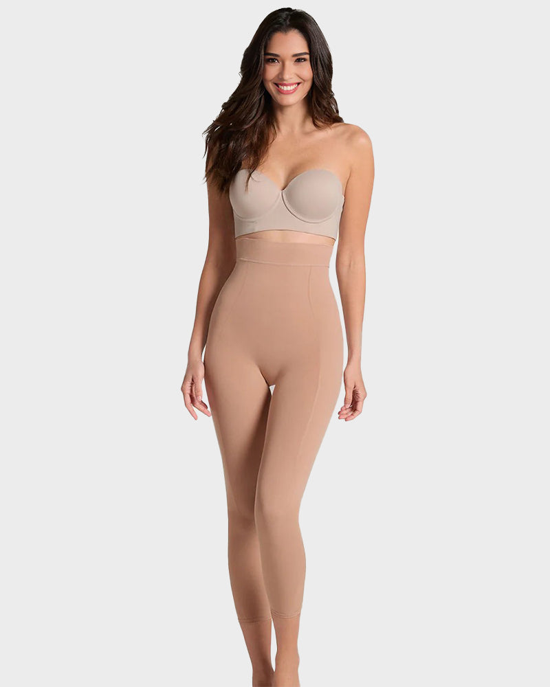 Invisible High-Waist Butt-Lifting Capri Shaper: Seamless Tummy Control Body Shaper